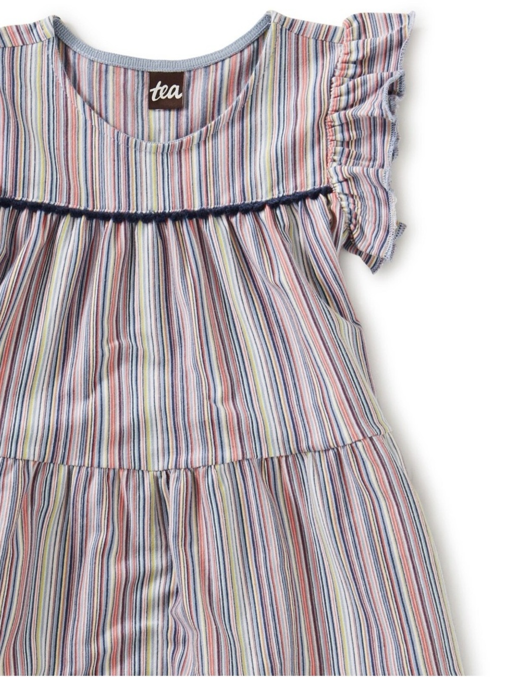 Tea Collection Multicolor Striped Ruffle Sleeve Dress size 2